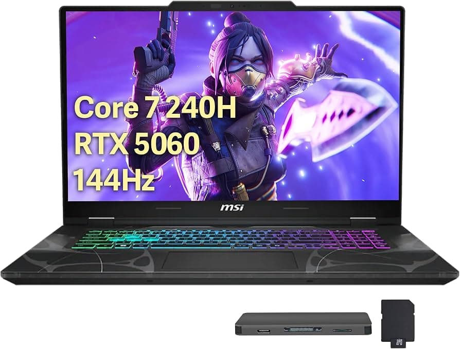 MSI Cyborg B2RWGKG-409US , Intel Core 7 240H, 16GB RAM, 1TB SSD, NVIDIA GeForce RTX 5070 8GB , 15.6" 144Hz, win 11: