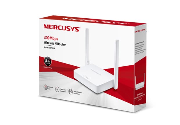 ROUTER MERCUSYS MW301R 300Mbps 3 PUERTOS ANT. 2*5dBi GARANTIA 12 MESES