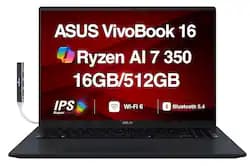ASUS VB 16" WUXGA R7 AI 350 16GB DDR5 (hasta 32gb) 1TB PCIe TECL SP + NUM BLACK M1607KA-MB110 INCL MOCH + MOU GARANTIA 12 MESES